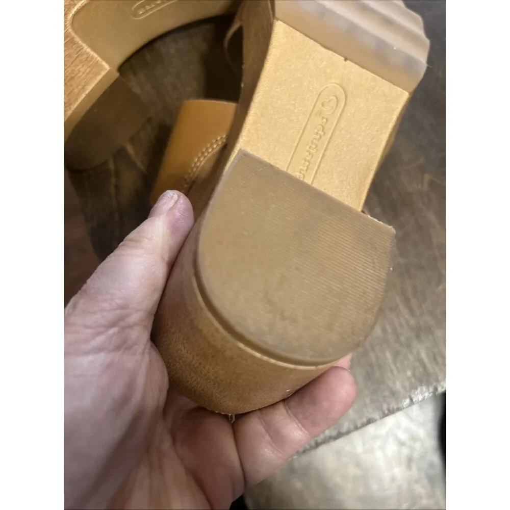 Brown Heels Slide Slip-on Sandals Women's 6.5